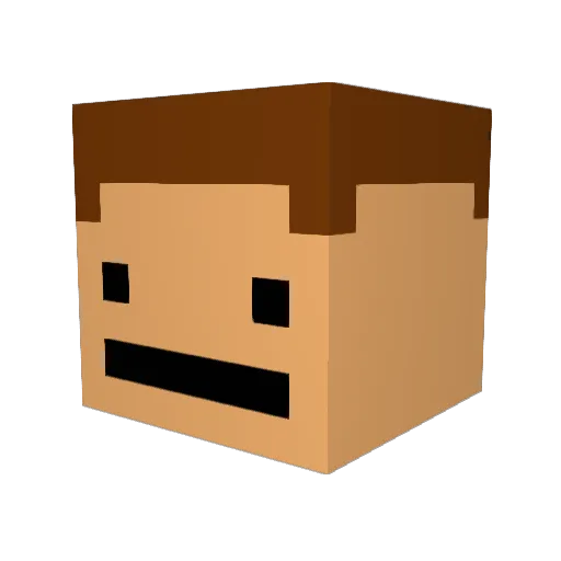 Stranger_7 Minecraft avatar head, 3D render