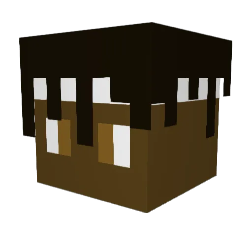 Strangll Minecraft avatar head, 3D render