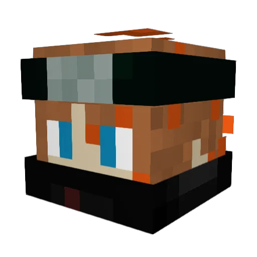 Strat_FireTTV Minecraft avatar head, 3D render