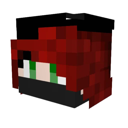 StratocasterRed Minecraft avatar head, 3D render