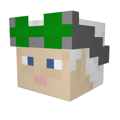 Strats_YT Minecraft avatar head, 3D render