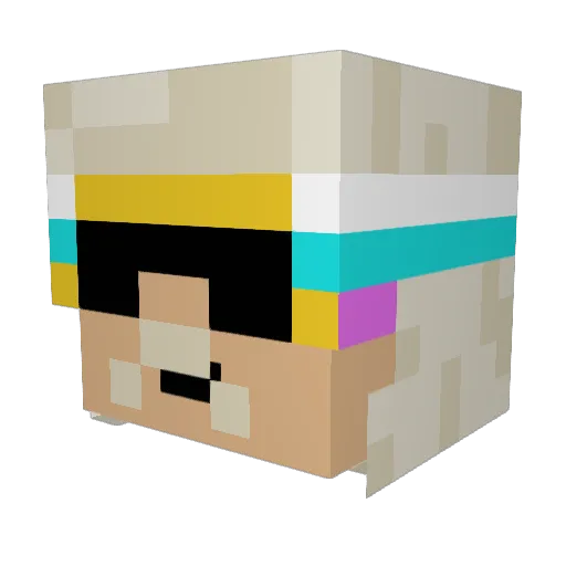 Stravaa Minecraft avatar head, 3D render