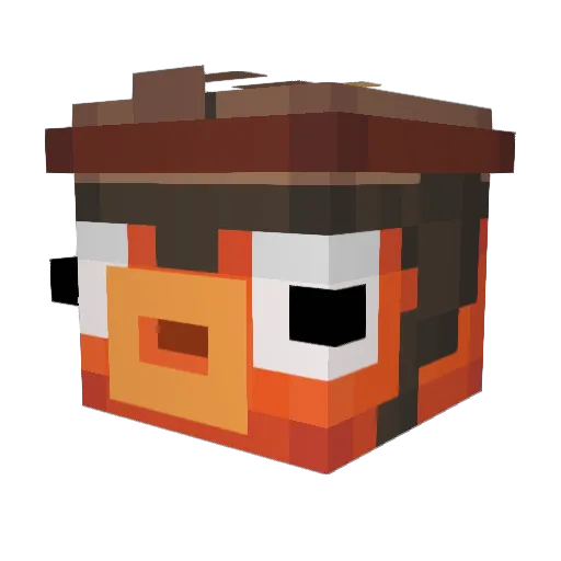 Stravax Minecraft avatar head, 3D render