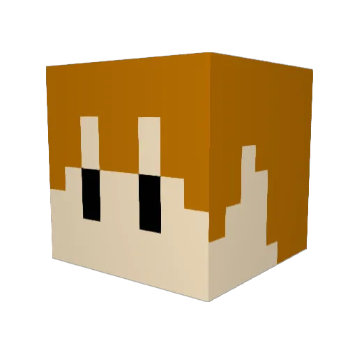 Stravy Minecraft avatar head, 3D render