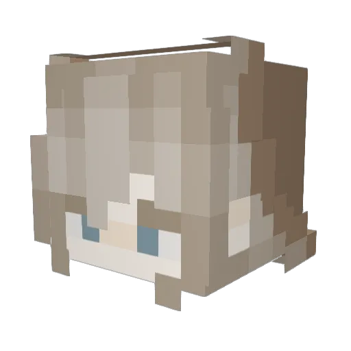 Straw83rry Minecraft avatar head, 3D render