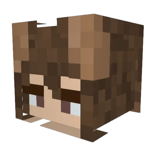 StrawBriBlossom Minecraft avatar head, 3D render
