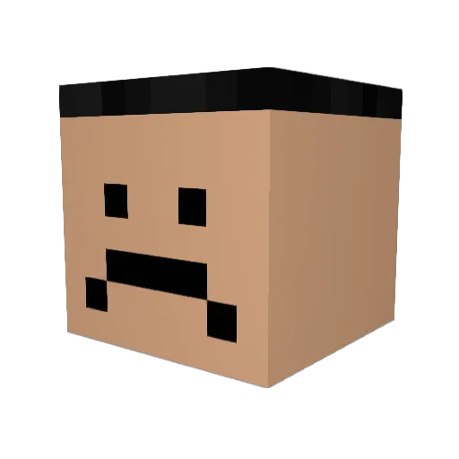 StrawHatJacobo Minecraft avatar head, 3D render