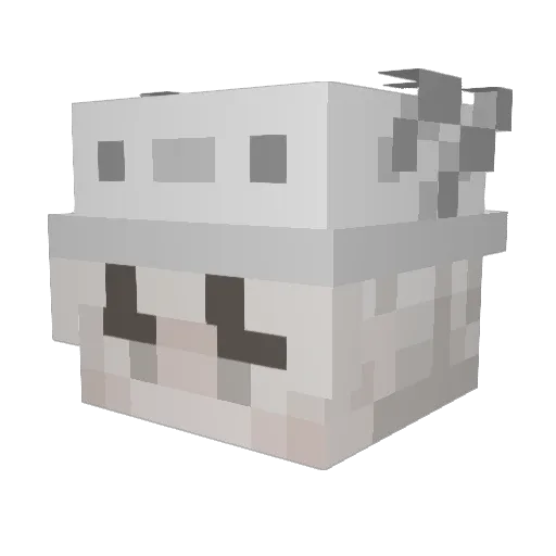 StrawHatSnowy Minecraft avatar head, 3D render