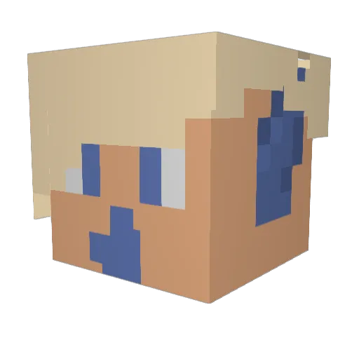 Straw_bat Minecraft avatar head, 3D render