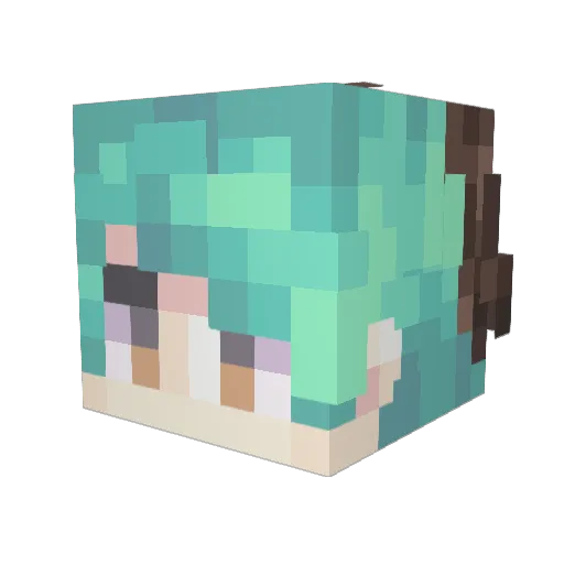 Strawb3rryTea Minecraft avatar head, 3D render