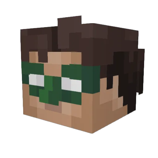 Strawback Minecraft avatar head, 3D render