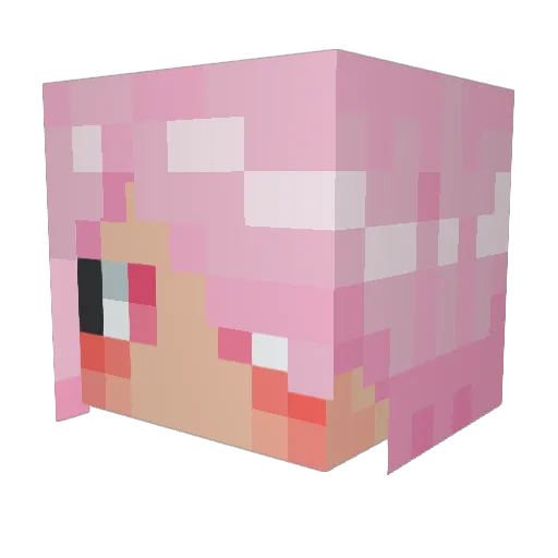 StrawberrieVT Minecraft avatar head, 3D render