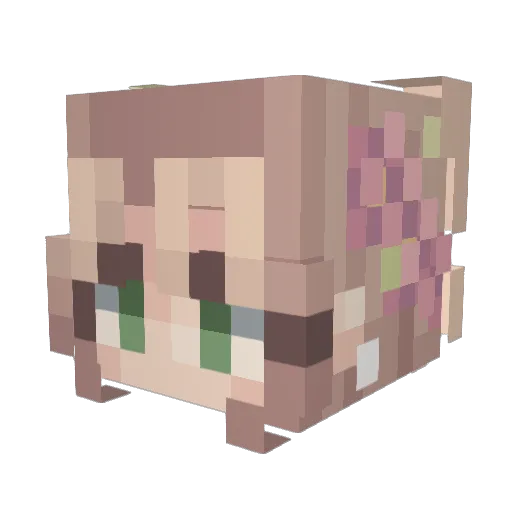 Strawberril Minecraft avatar head, 3D render