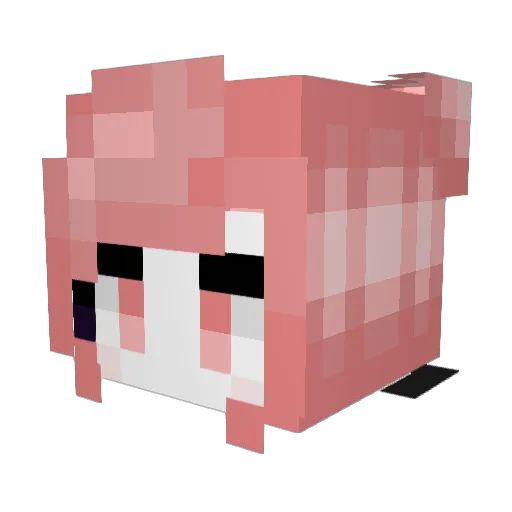 StrawberrryPuff Minecraft avatar head, 3D render