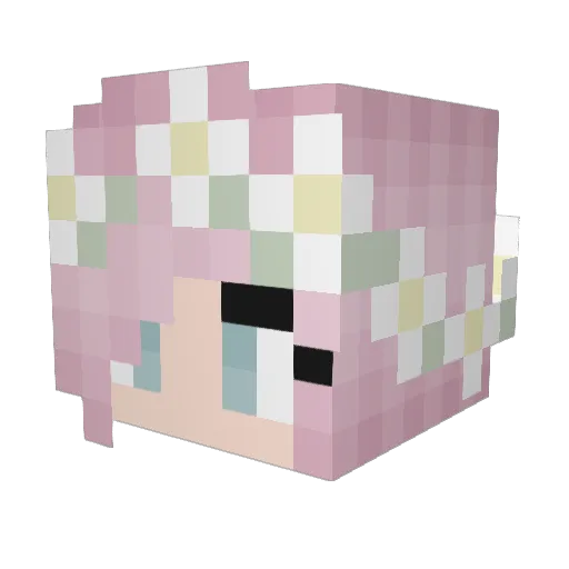 StrawberryAxe Minecraft avatar head, 3D render