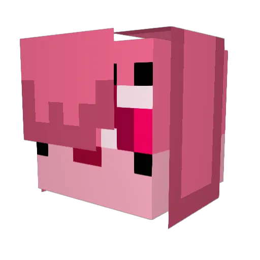 StrawberryCakeHa Minecraft avatar head, 3D render