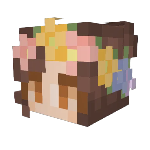 StrawberryHeart Minecraft avatar head, 3D render