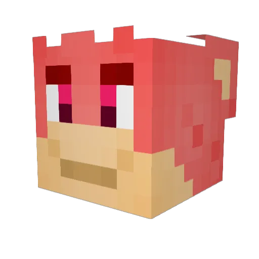 StrawberryKaiju Minecraft avatar head, 3D render