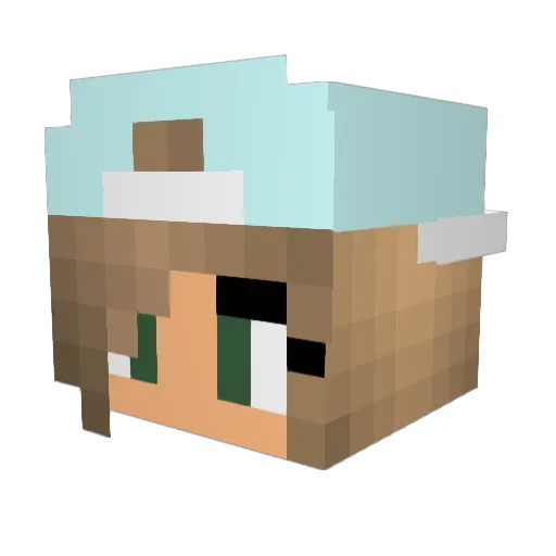 StrawberryMintz Minecraft avatar head, 3D render