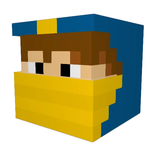 StrawberryNitro Minecraft avatar head, 3D render