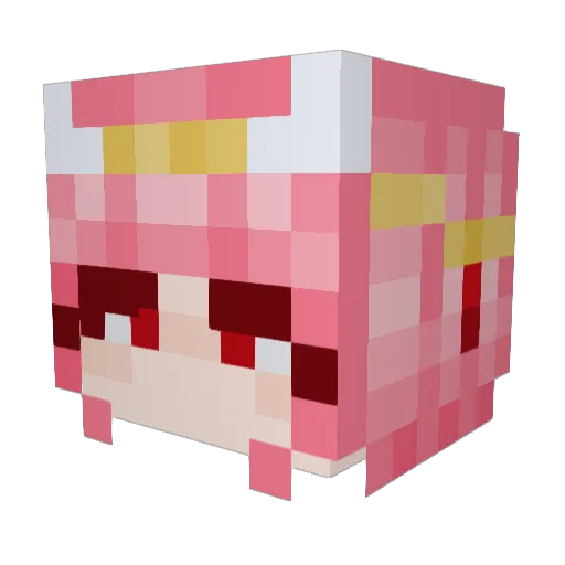 StrawberryRhino Minecraft avatar head, 3D render