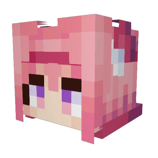 StrawberrySaliva Minecraft avatar head, 3D render