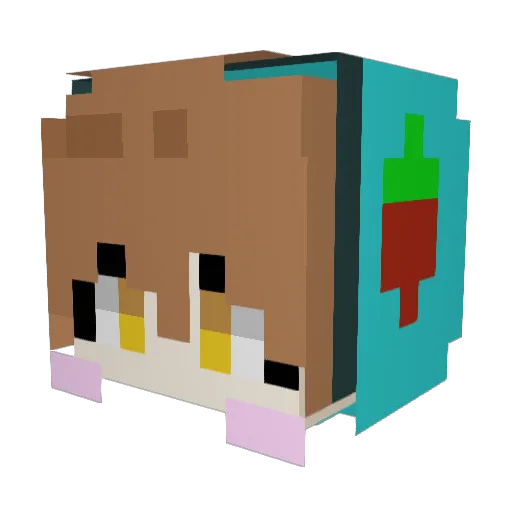 Strawberry_A Minecraft avatar head, 3D render