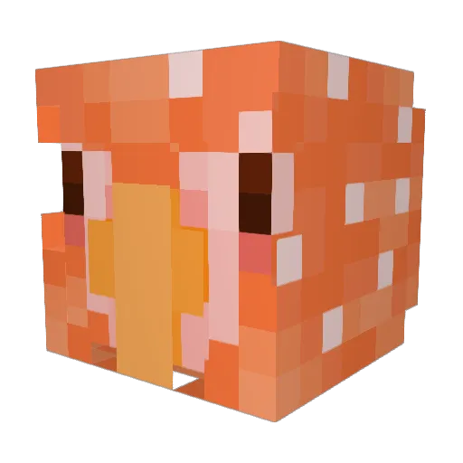Strawberry_Bird Minecraft avatar head, 3D render