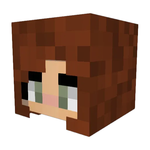 Strawberryie Minecraft avatar head, 3D render