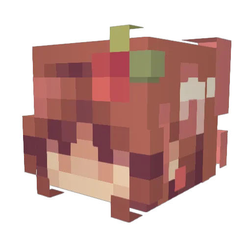Strawberrykass Minecraft avatar head, 3D render