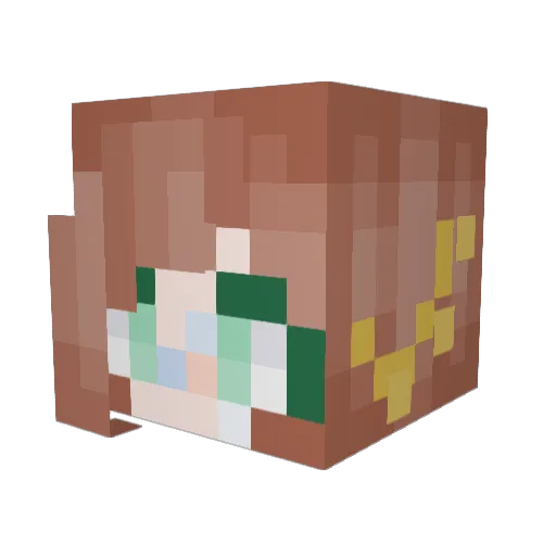StrawberyyKnight Minecraft avatar head, 3D render