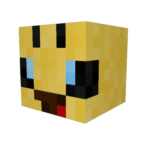 Strawboerry Minecraft avatar head, 3D render