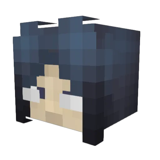 Strawborrymilk Minecraft avatar head, 3D render