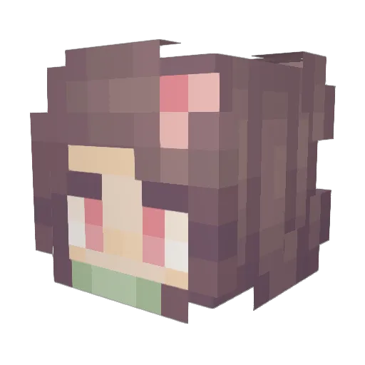 Strawbwrrybu Minecraft avatar head, 3D render