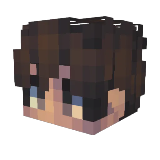 Strawby Minecraft avatar head, 3D render
