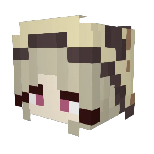 Strawbyu Minecraft avatar head, 3D render