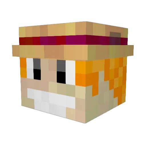 Strawhathippie Minecraft avatar head, 3D render