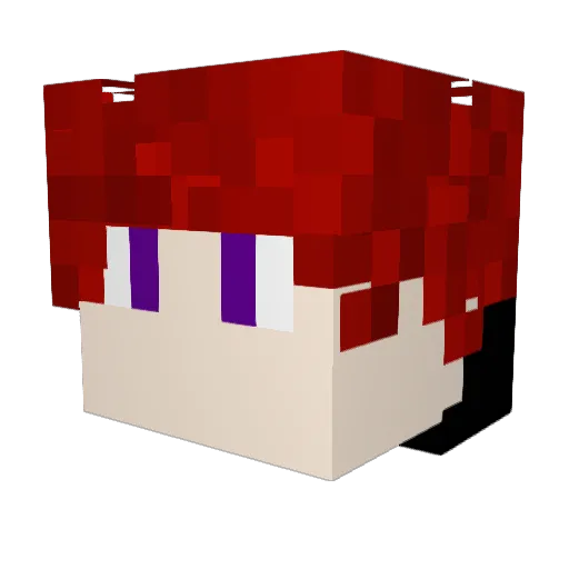 Strawlocka Minecraft avatar head, 3D render