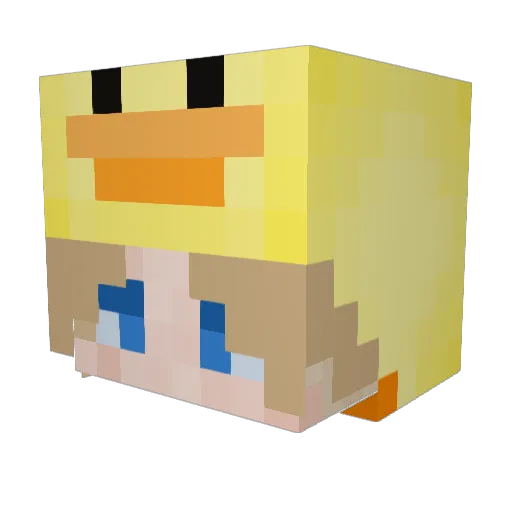Strawpop_03 Minecraft avatar head, 3D render