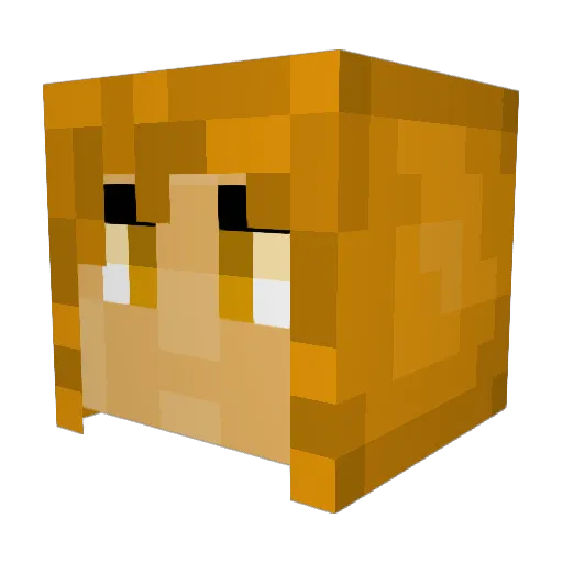 Strawshiss Minecraft avatar head, 3D render