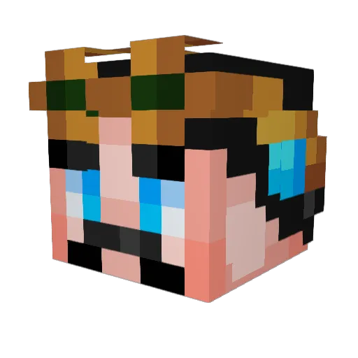 Straxxi Minecraft avatar head, 3D render
