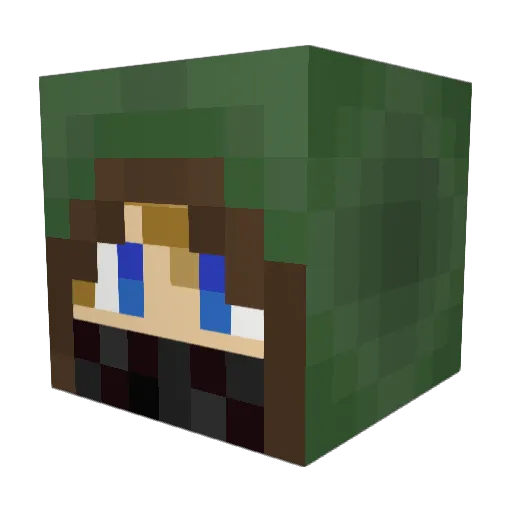 StrdyFiber Minecraft avatar head, 3D render