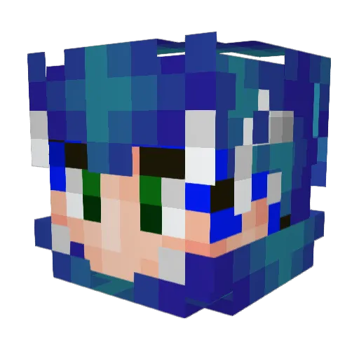 StreamFroster Minecraft avatar head, 3D render