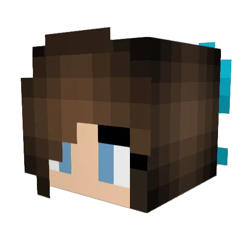Streamp Minecraft avatar head, 3D render