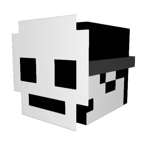 StreedBack Minecraft avatar head, 3D render