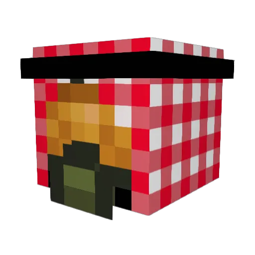 Streetiee Minecraft avatar head, 3D render