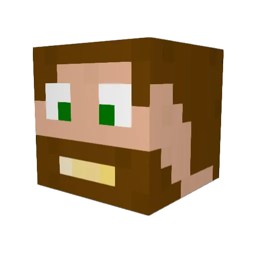 Strefan Minecraft avatar head, 3D render
