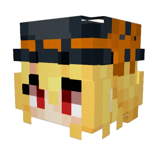 StreifenKatzchen Minecraft avatar head, 3D render