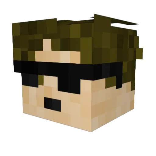 Strekker Minecraft avatar head, 3D render