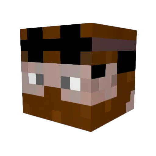 Strelok28 Minecraft avatar head, 3D render